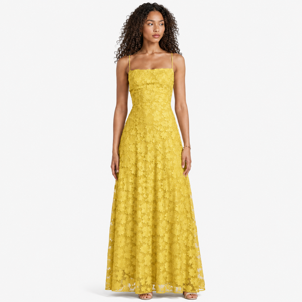 VIORELLE Backless Jacquard Maxi Dress