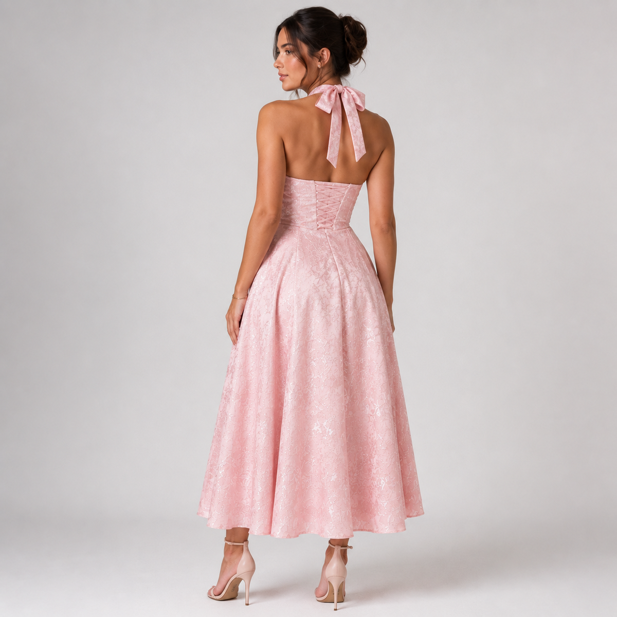 VIVIENNE Backless Halter Maxi Dress