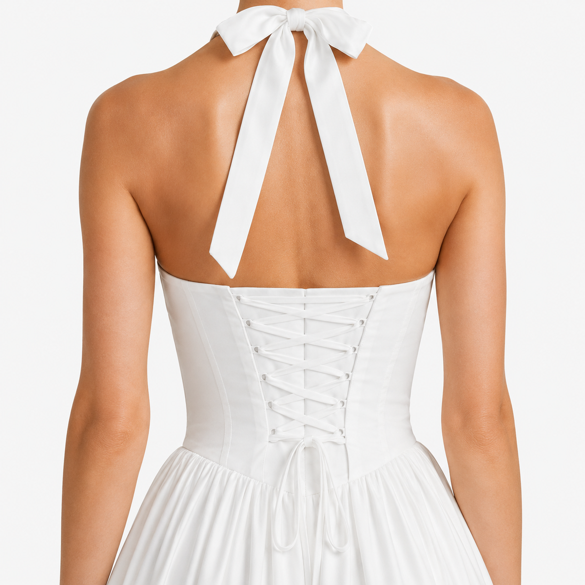 VIVIENNE Halter Cotton-Blend A-Line Dress