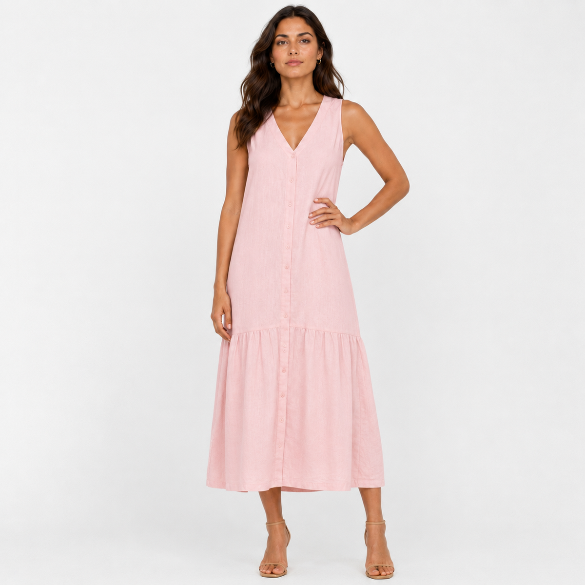 WILLA Pocketed Silky-Soft Midi Dress