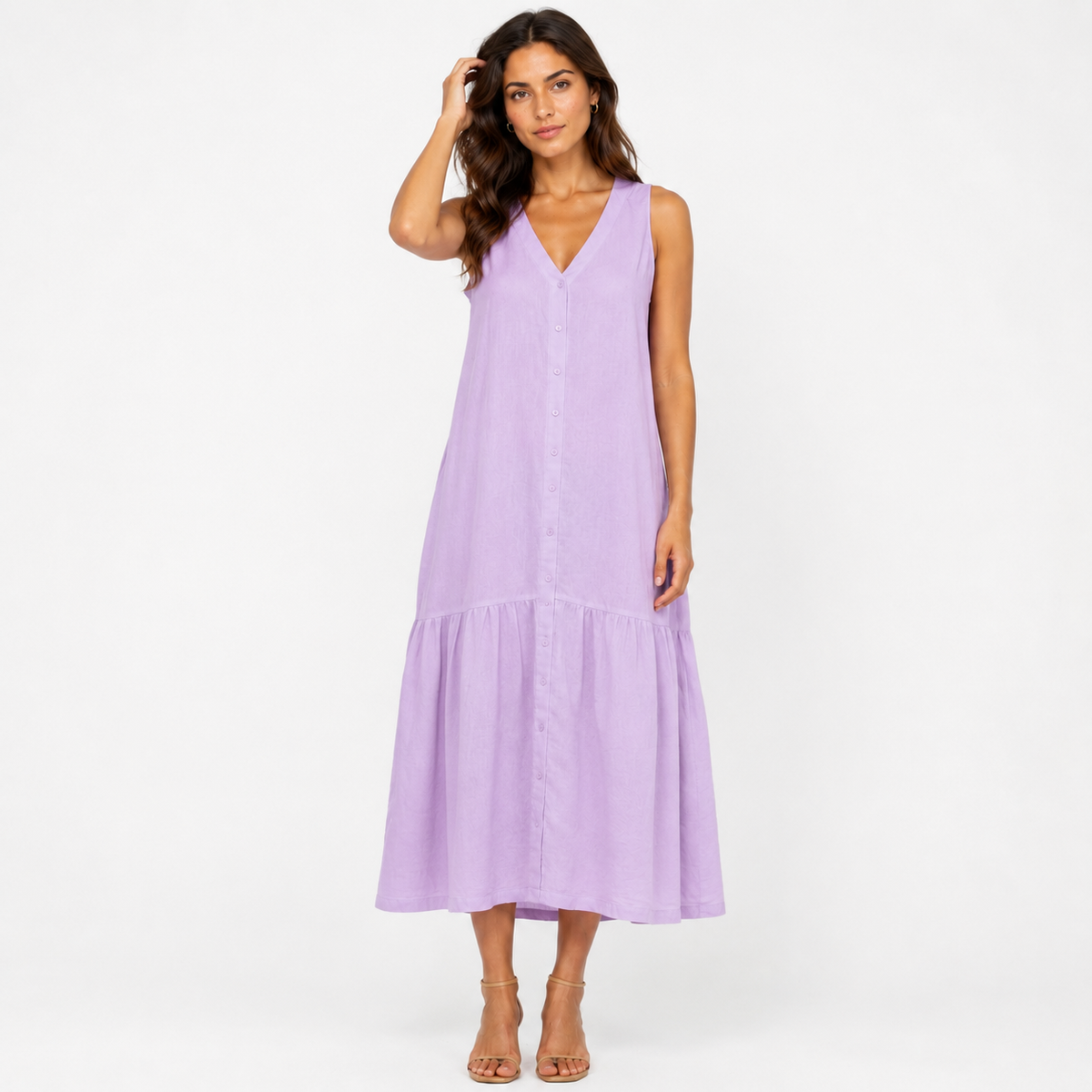 WILLA Pocketed Silky-Soft Midi Dress