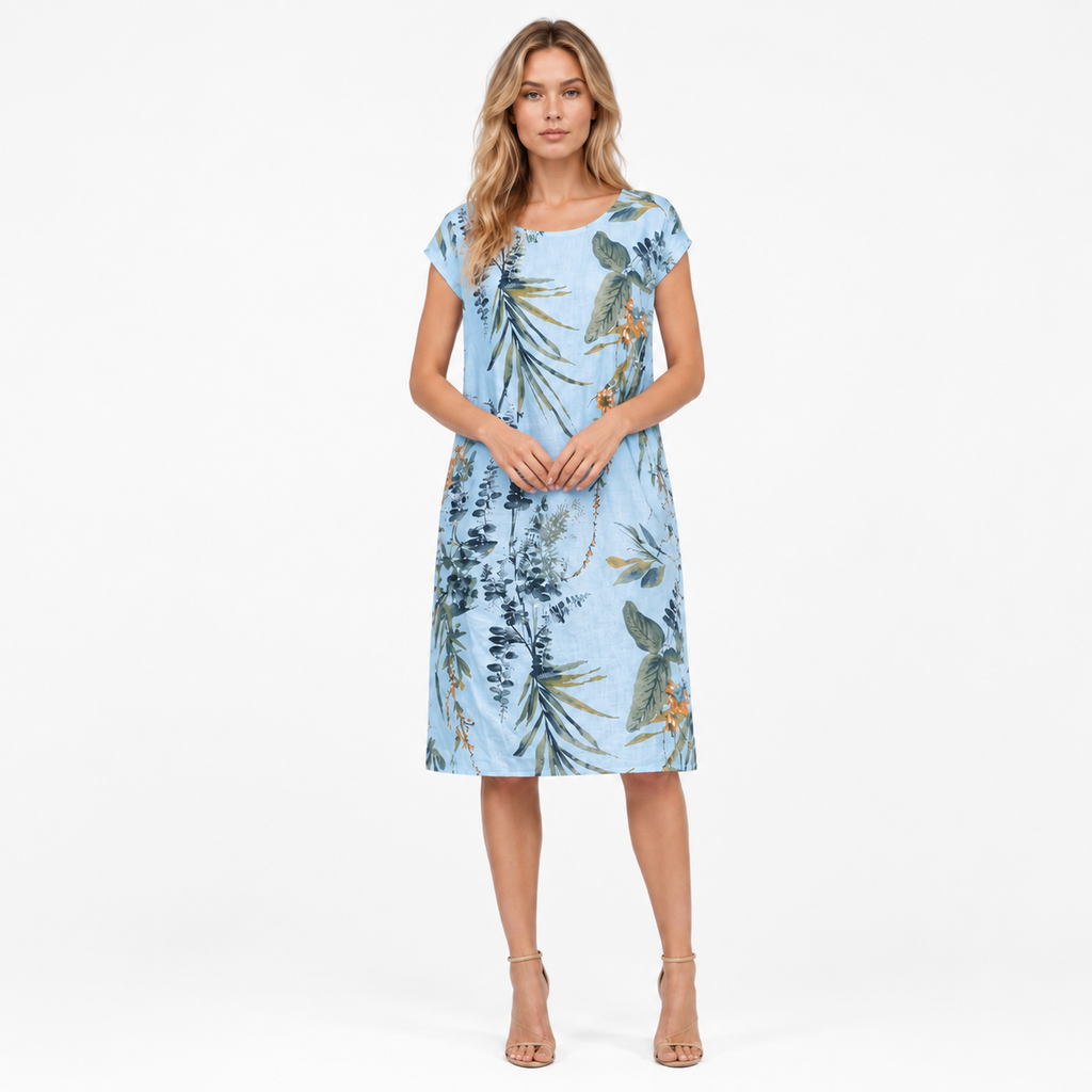 ZAFIRA Fluid Printed Midi Dress