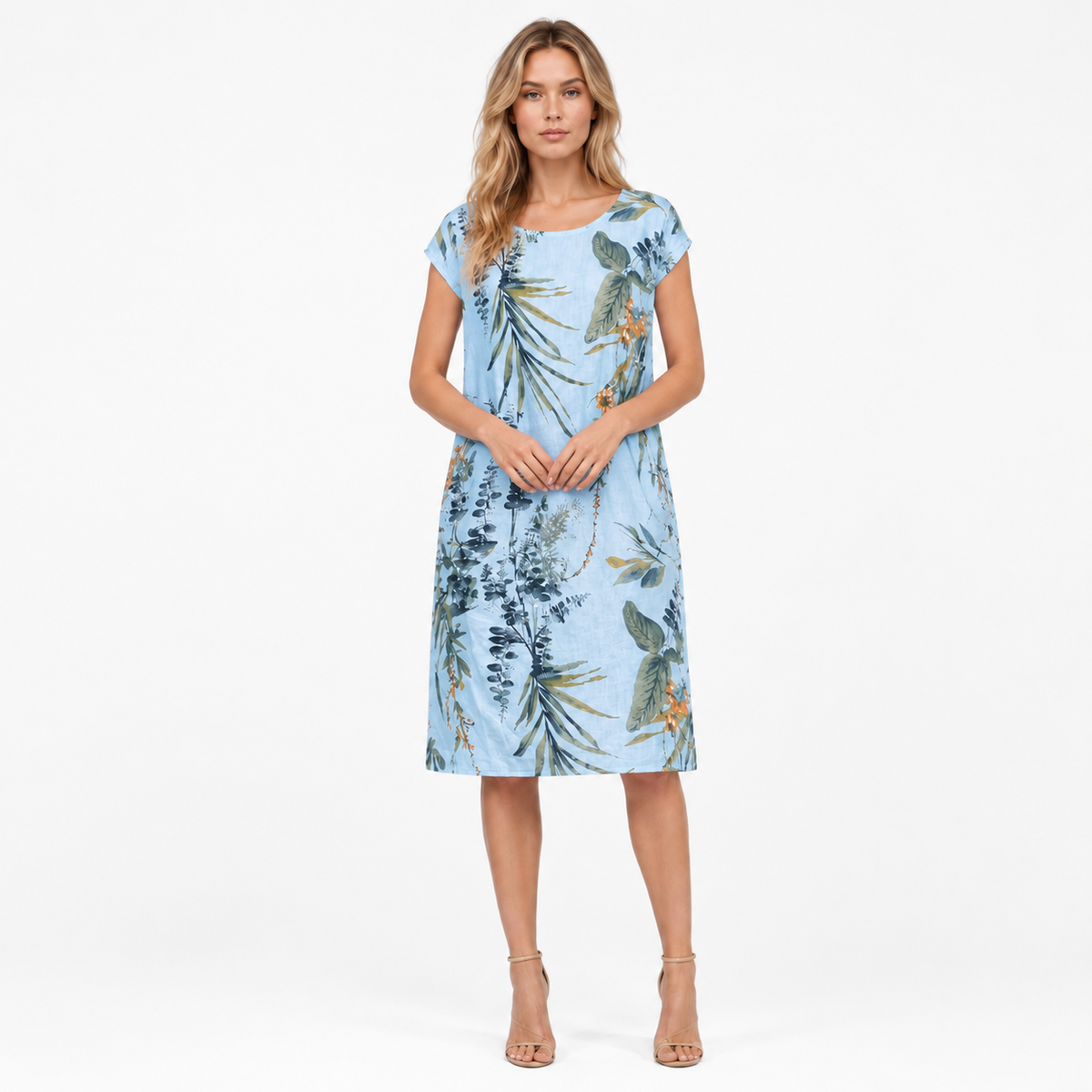 ZAFIRA Fluid Printed Midi Dress