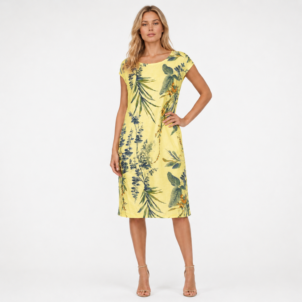 ZAFIRA Fluid Printed Midi Dress
