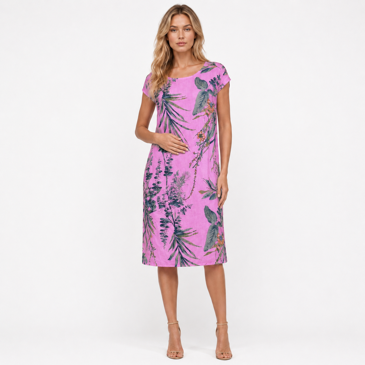 ZAFIRA Fluid Printed Midi Dress