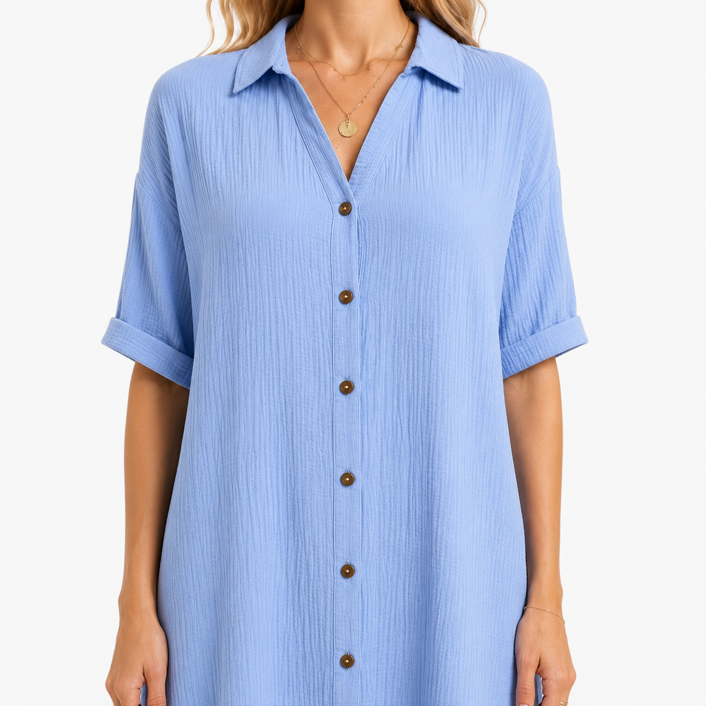 ZÉLIE A-Line Linen Mini Dress