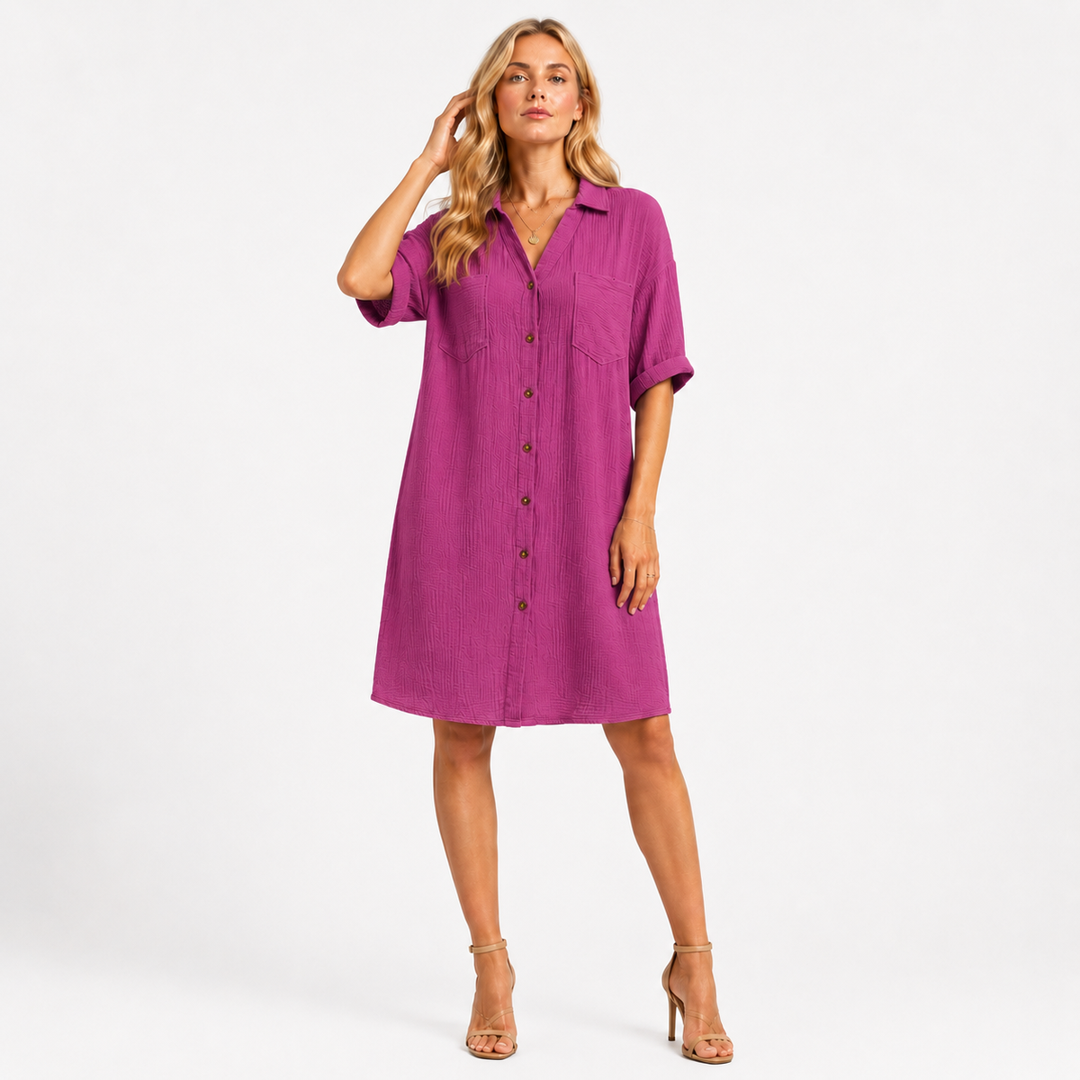 ZÉLIE A-Line Linen Mini Dress