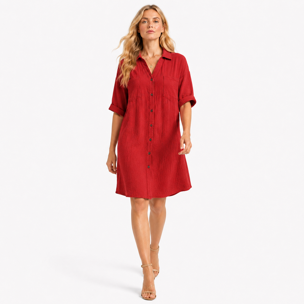 ZÉLIE A-Line Linen Mini Dress