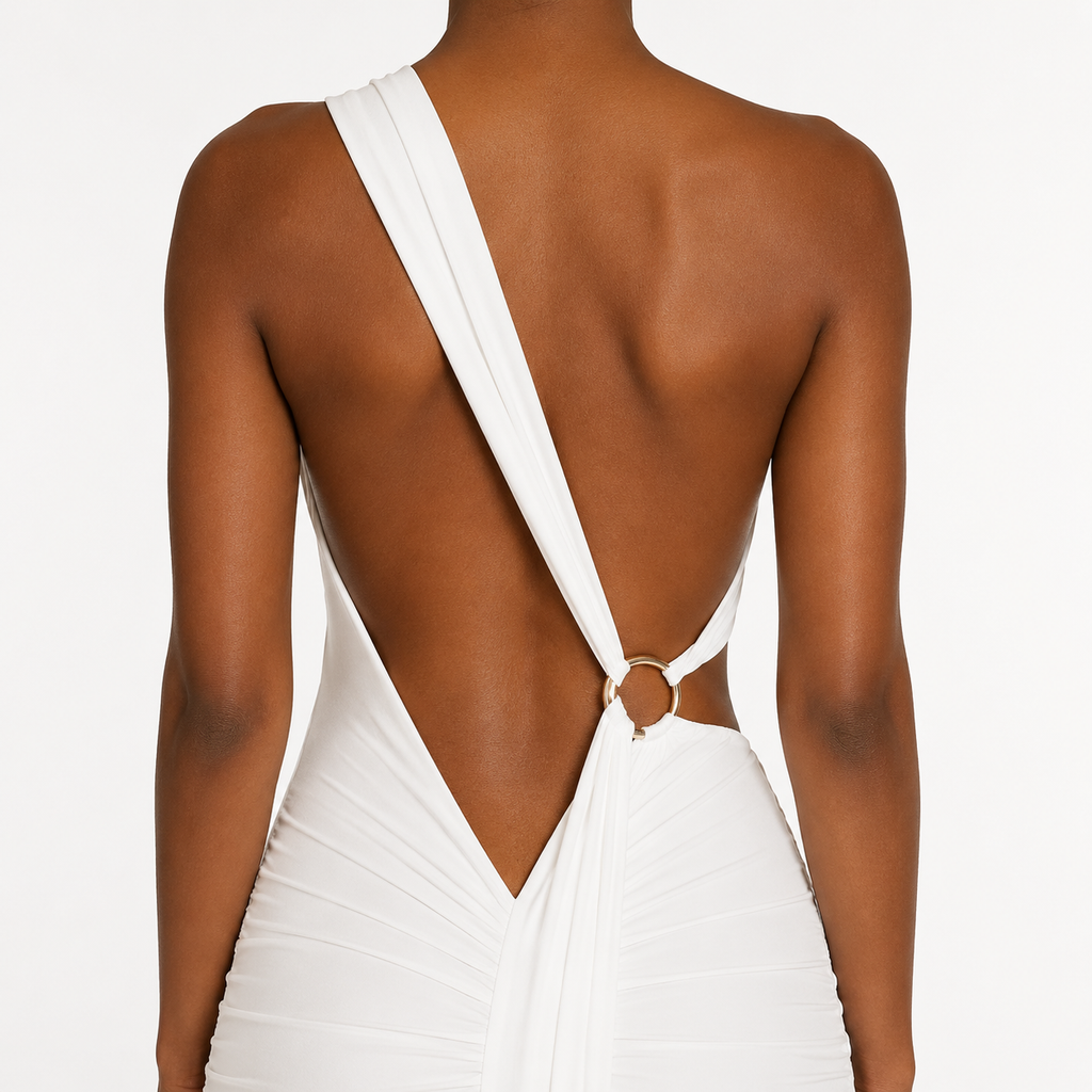 ZEPHYRA One-Shoulder Ruched Maxi Dress