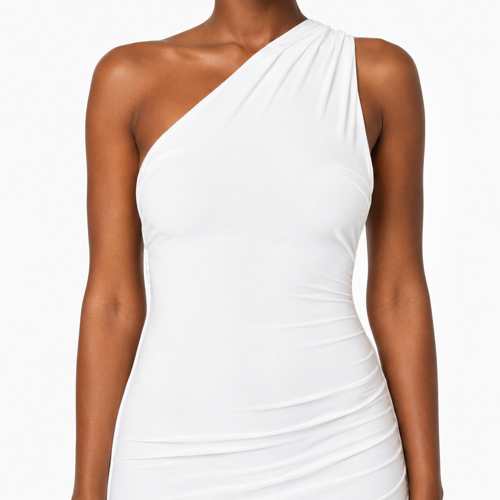 ZEPHYRA One-Shoulder Ruched Maxi Dress
